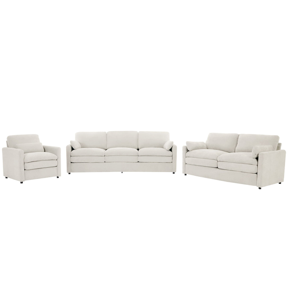 Cozy Upholstered Sofa Set For Living Room