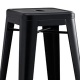 Backless Lightweight Bar Stools (Set of 2) - Black