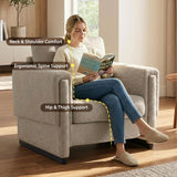 Upholstered Accent Armchair With Square Arm