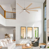 Oversized Large Ceiling Fan With Dimmable LED Light, 8 Blades, Remote Control