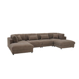Upholstered Modular Sectional & Custom Configuration And Toss Pillows