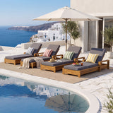 Chaise Lounge With 3 Fold Cushion Set, 3 Position Adjustable Backrest