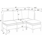Upholstered Modular Sectional With Tall Legs, Medium Firm Seat
