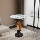 Deer Head Accent Table, Animal Statue For Living Room - Brown - Accent Tables available at Alpine Outlets in Denver
