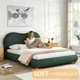 Upholstered Platform Bed Frame With Curved Headboard