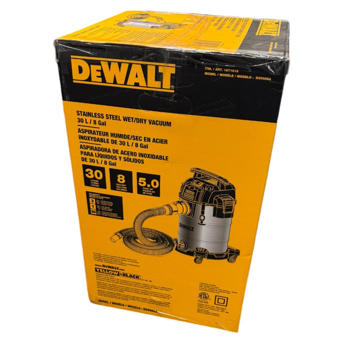 DeWALT Stainless Steel Wet/Dry Vacuum (30L/8Gal) (Auction) - Alpine Outlets