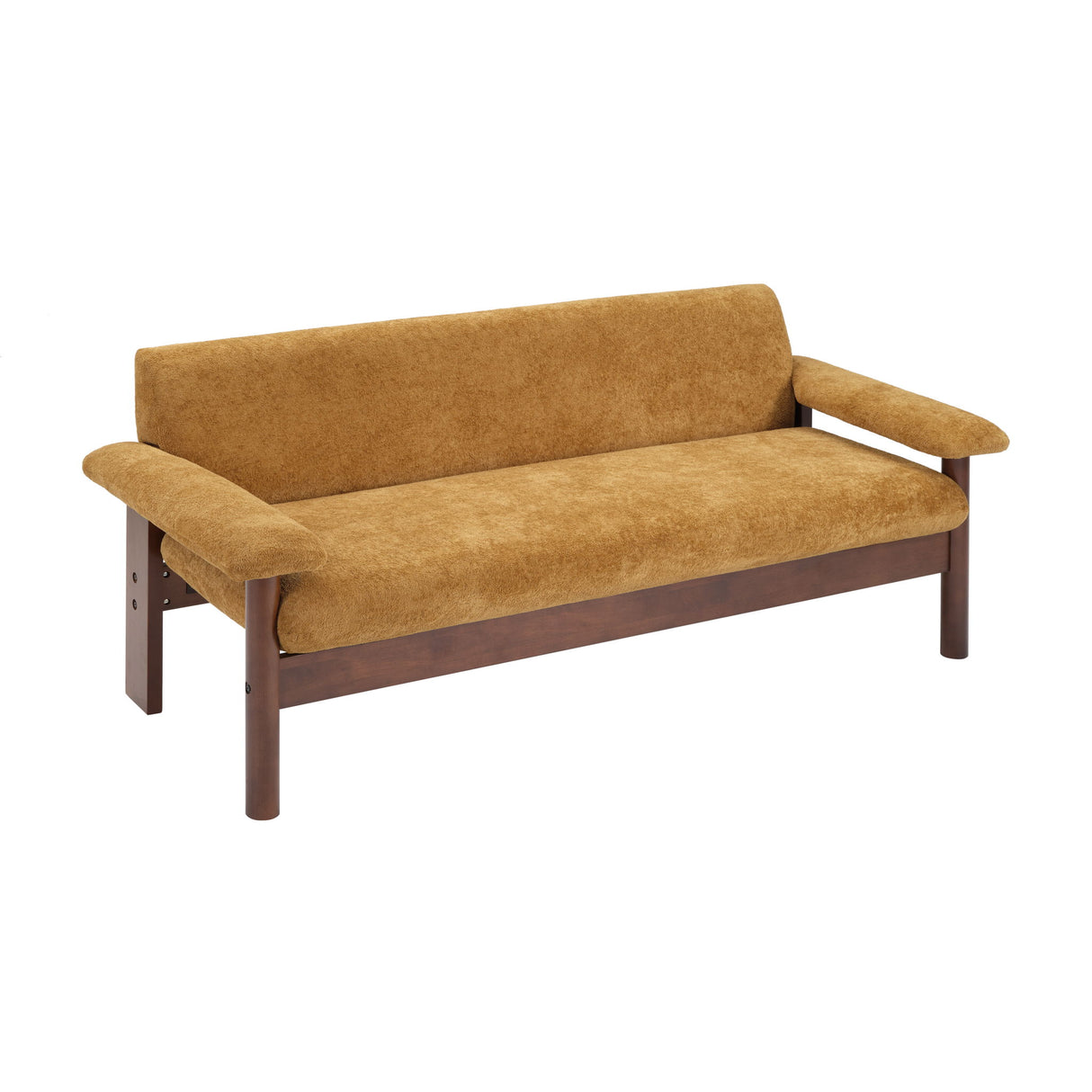 Sofa With Pillow Top Arms, Single Cushion Couch For Living Room - Yellow