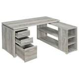 Tona - L-Shape Computer Desk With 3 Drawers And 5 Shelves