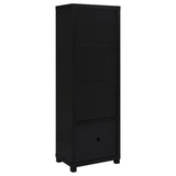 Sandl - 3 Shelf Media Tower With Cabinet Storage Solution - Black