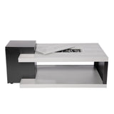 Aluminum Fire Table, Rectangular, Black And Gray