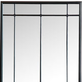 Harvik - Window Pane Wall Mirror With Linear Trim - Black