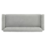 Modern Loveseat Sofa, 2 Seater With Square Arms For Living Room