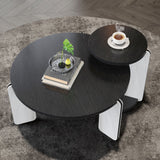 Round Coffee & End Table Set - Black