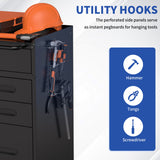 Rolling Tool Cabinet Heavy Duty Garage Storage With Lockable Doors