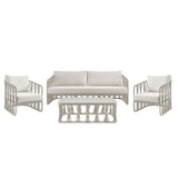 Breeze - Powder Coated Metal Outdoor Conversation Set With Cushions