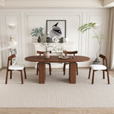 Oval Dining Table Set For 6 With 4 Chairs - Walnut