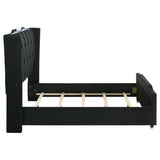Mika - LED Upholstered Bed With Tufted Wingback Headboard And Ambient Lighting