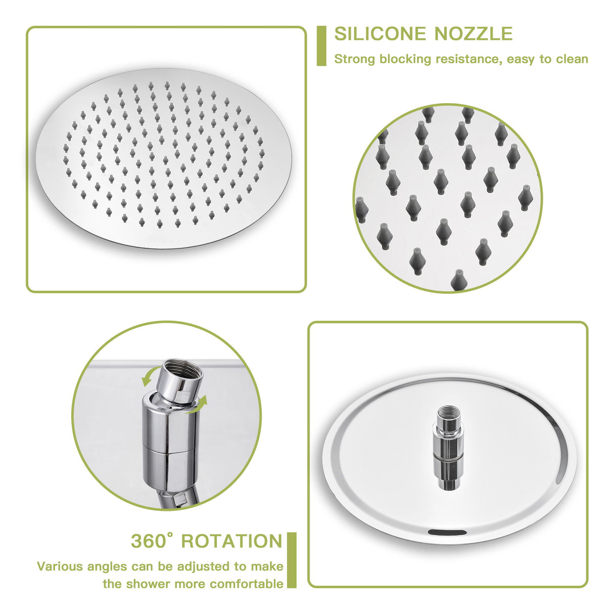 Shower System With 5 Function Rain Hand Shower And Slide Bar Combo