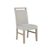 Vanilla - Real Marble Dining Table And Chair Set With Upholstery - Beige / Natural