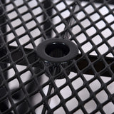 Square Outdoor Steel Picnic Table, With Umbrella Pole