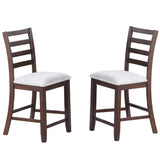 Ladder Back Design Counter Height Dining Chairs (Set of 2) - Walnut