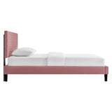 Diamond Lattice Performance Velvet King Platform Bed with Tapered Legs - Platform Bed available at Alpine Outlets in Denver