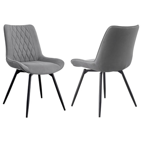 Diggs Upholstered Swivel Dining Side Chair Grey (Set of 2) - Dining Chairs & Benches available at Alpine Outlets in Denver