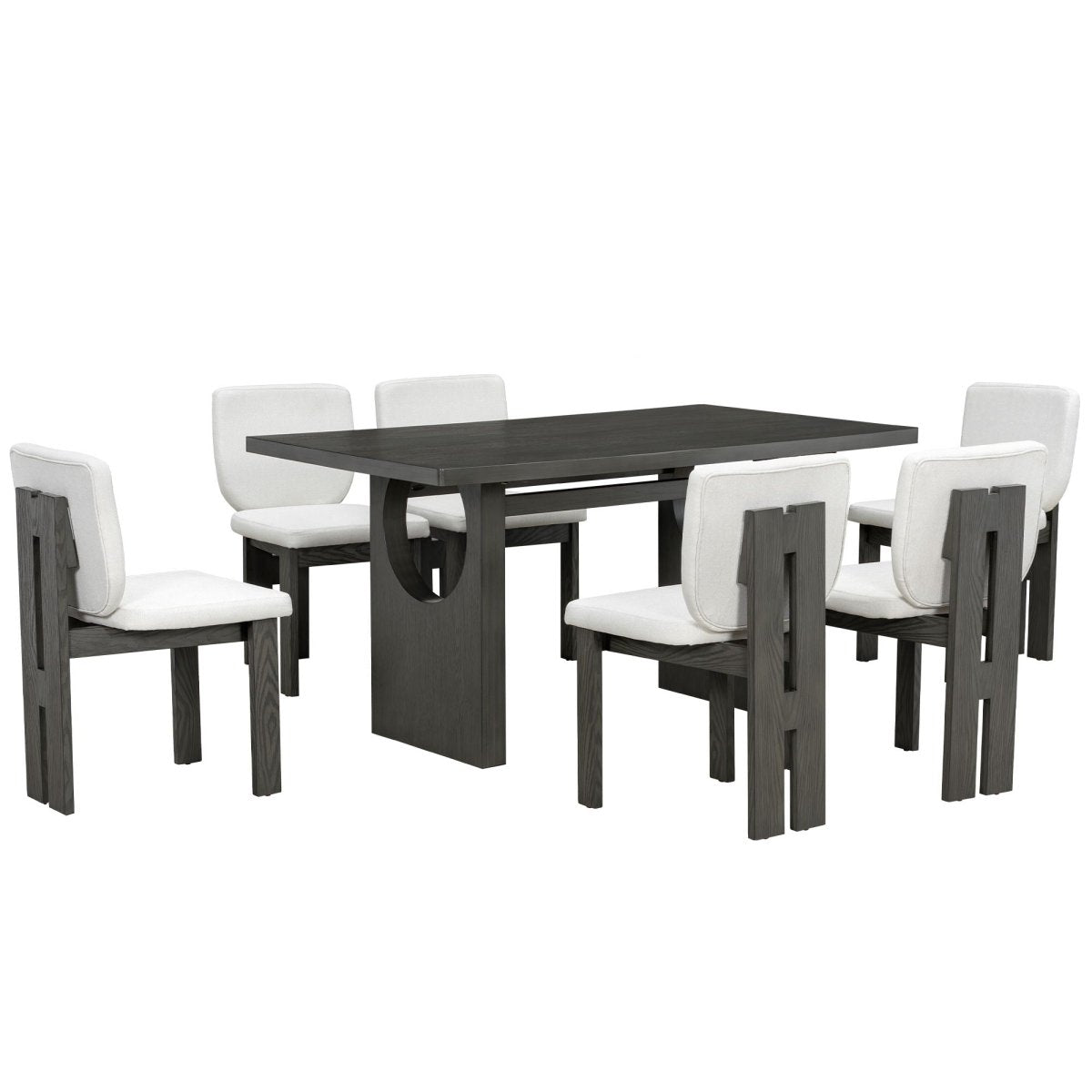 Dining Table Set For 6 With Upholstered Chairs - 7 Piece Dining Room Sets available at Alpine Outlets in Denver
