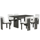 Dining Table Set For 6 With Upholstered Chairs - 7 Piece Dining Room Sets available at Alpine Outlets in Denver