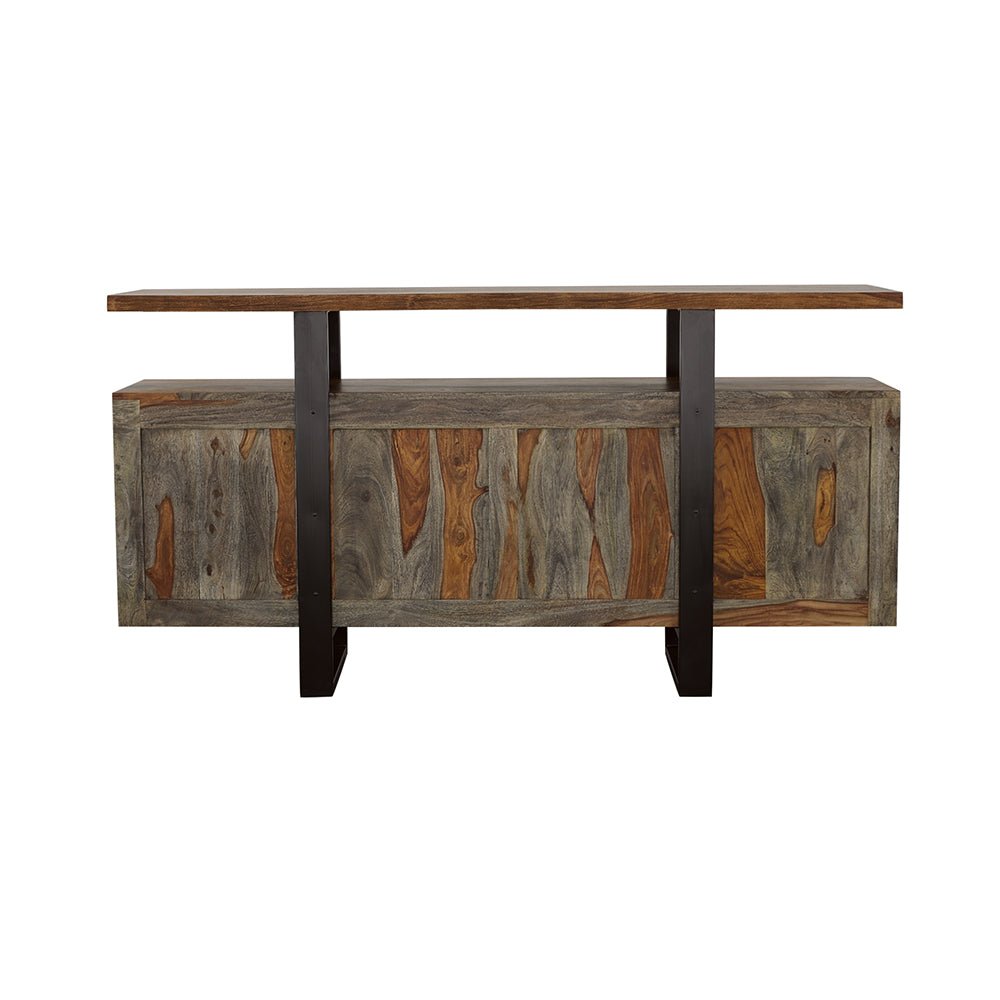 Ditman 4 - Door Grey Sheesham Sideboard Buffet - Dining Cabinets available at Alpine Outlets in Denver