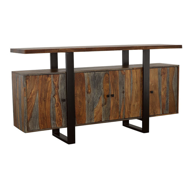 Ditman 4 - Door Grey Sheesham Sideboard Buffet - Dining Cabinets available at Alpine Outlets in Denver