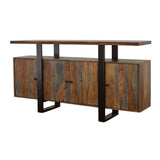 Ditman 4 - Door Grey Sheesham Sideboard Buffet - Dining Cabinets available at Alpine Outlets in Denver