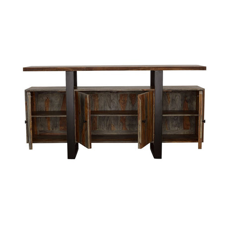 Ditman 4 - Door Grey Sheesham Sideboard Buffet - Dining Cabinets available at Alpine Outlets in Denver