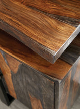 Ditman 4 - Door Grey Sheesham Sideboard Buffet - Dining Cabinets available at Alpine Outlets in Denver