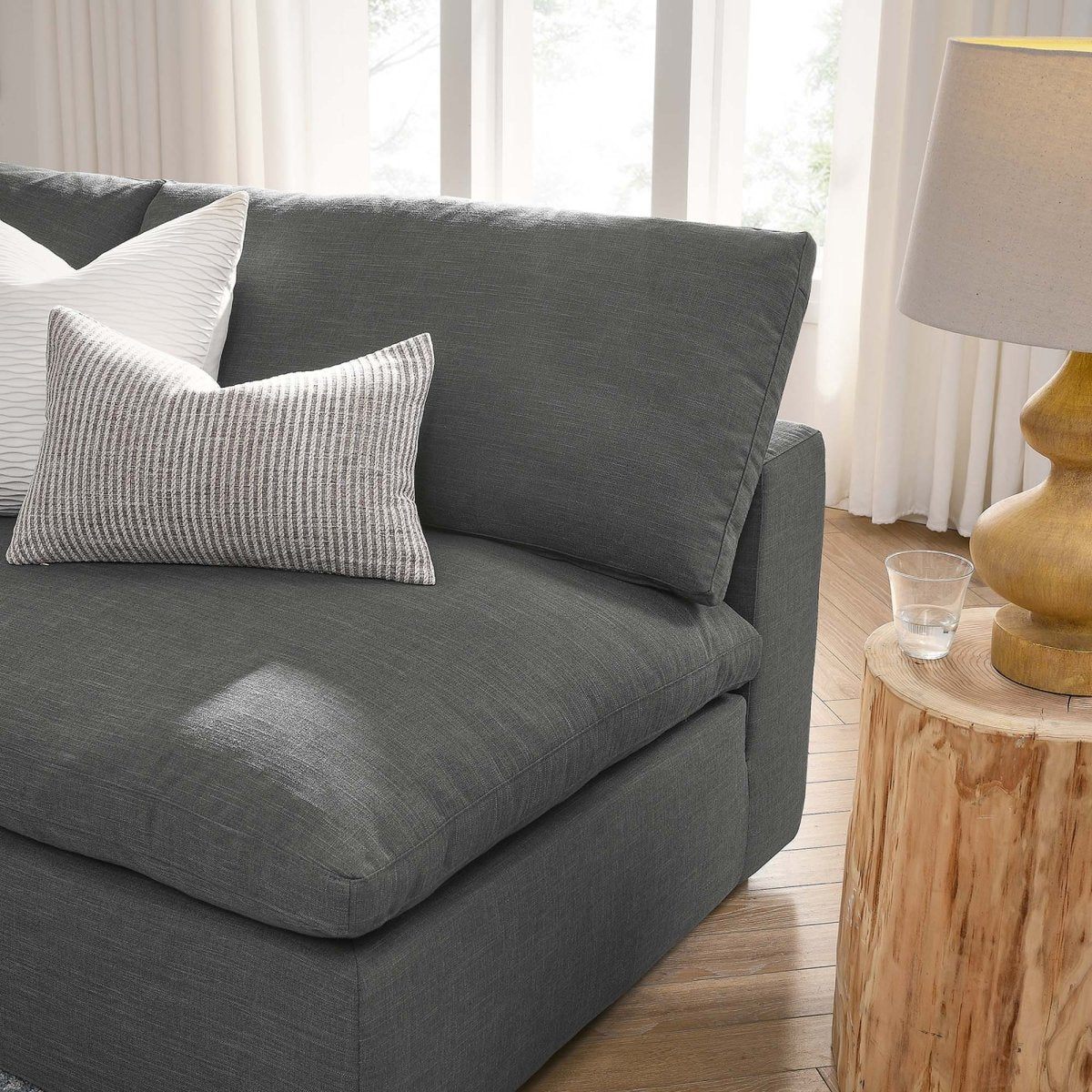 Down Filled Overstuffed 5 - Piece Armless Sectional Sofa 118 Inch - Living Room Furniture available at Alpine Outlets in Denver