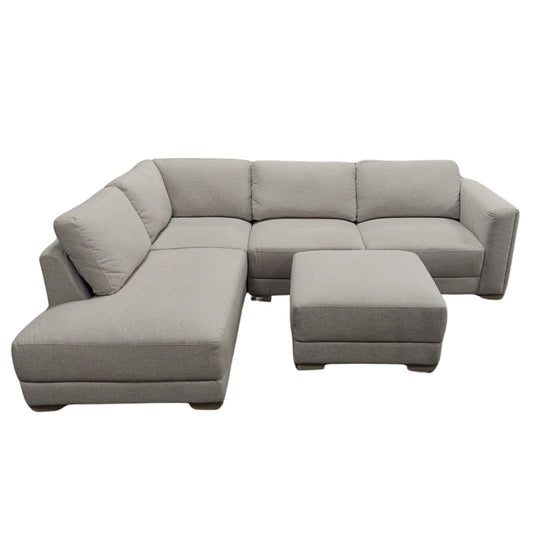 Drayden Fabric Sectional with Ottoman - Alpine Outlets