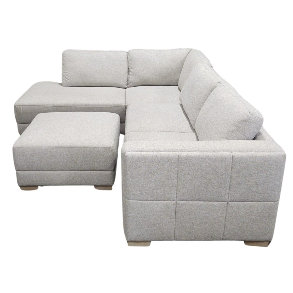 Drayden Fabric Sectional with Ottoman - Like New - (ID L73652) - available at Alpine Outlets in Denver