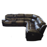 Dunhill 3 - piece Leather Power Reclining Sectional with Power Headrest - available at Alpine Outlets in Denver