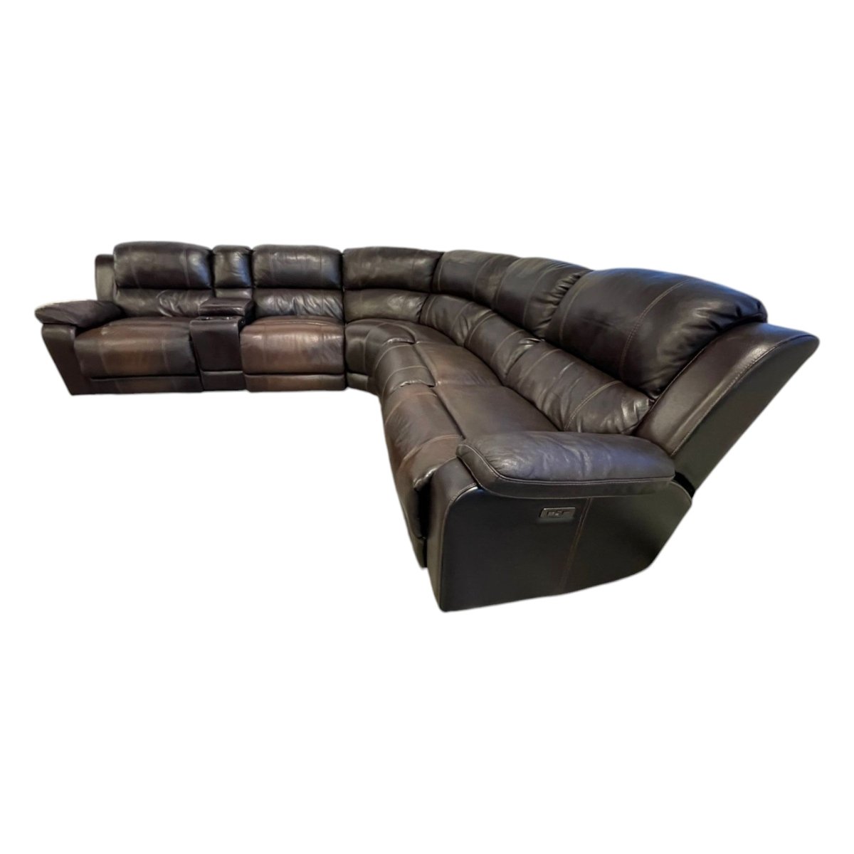 Dunhill Leather Power Sectional (ID G789012) - Furniture available at Alpine Outlets in Denver