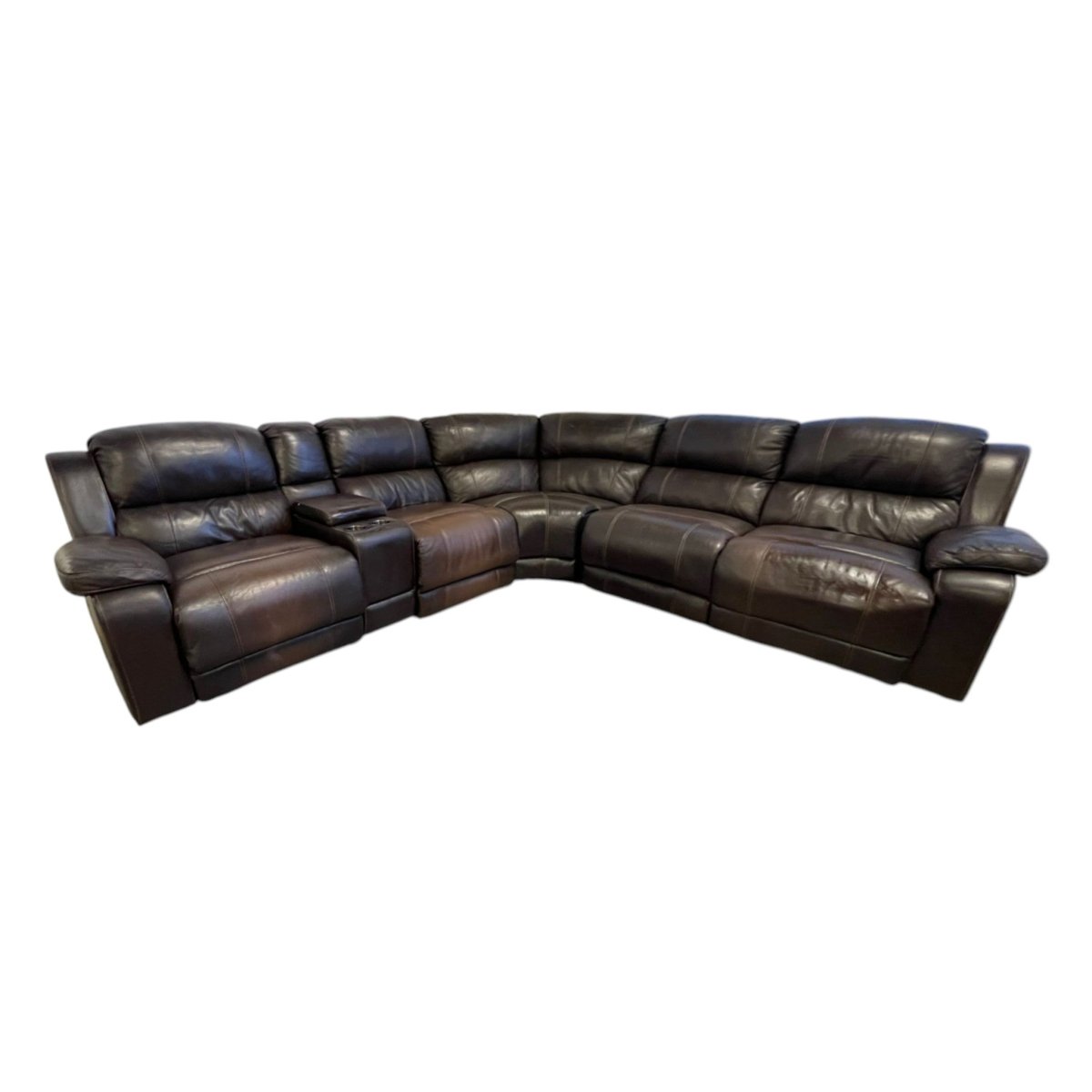 Dunhill Leather Power Sectional (ID G789012) - Furniture available at Alpine Outlets in Denver