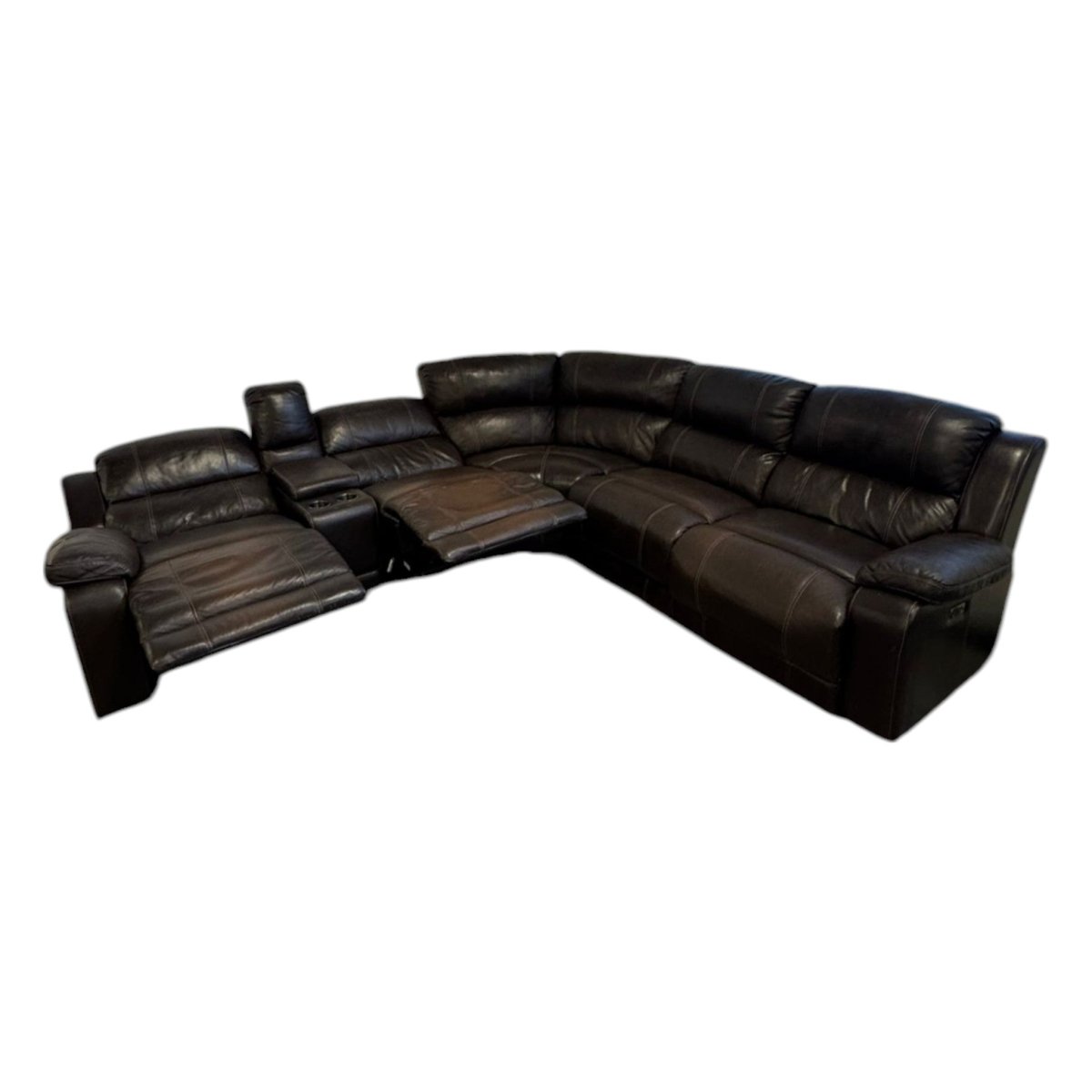 Dunhill Leather Power Sectional (ID G789012) - Furniture available at Alpine Outlets in Denver