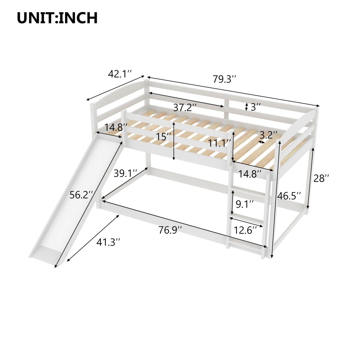 Durable Bunk Bed With Convertible Slide And Ladder - Bunk Beds available at Alpine Outlets in Denver