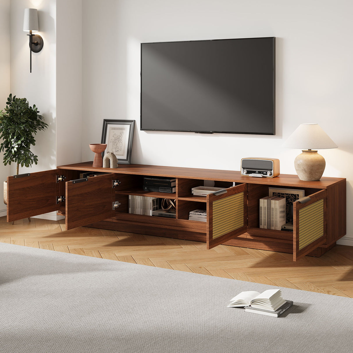 TV Stand, Media Console - Walnut
