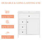 Modern Bathroom Vanity With Sink, 3 Drawers And Adjustable Shelf