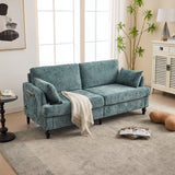 Chenille 2 Seater Sofa With LED Light, USB Charging Port, And Storage Bag