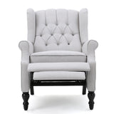 Armchair Recliner With Pushback Mechanism And Wingback Design