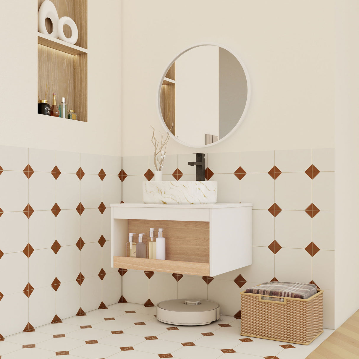 Floating Bathroom Vanity With Vessel Sink