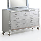 1 Piece Dresser With Snake Skin Bedroom Furniture - Silver