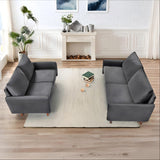 Kent - 2 Piece Sofa & Loveseat Set For Living Room - Gray