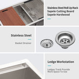 Double Bowl Undermount Kitchen Sink 60 / 40 Split - Brushed Nickel